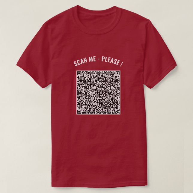 T - Shirt für benutzerdefinierte QR-Code-Scan-Info (Design vorne)