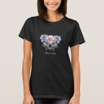 T - Shirt für blaurosa Blume