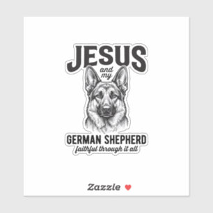 T-Shirt für Christen mit deutschem Schäferhund Aufkleber