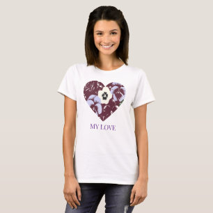 T-Shirt für Damen Edition My Love – Violettes Herz