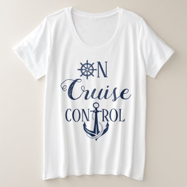 T-Shirt für Damen in Übergröße 'Auf Kreuzfahrt-Kon (Design vorne)
