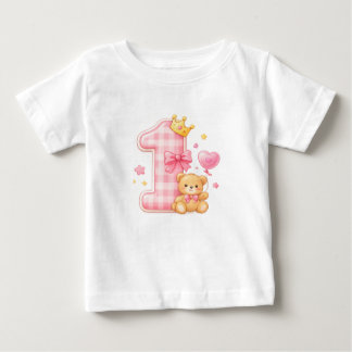 T-Shirt für das 1. Geburtstag von Bär und Karierte