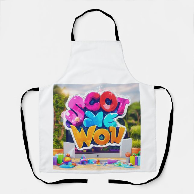 T - Shirt für das 3D-Buchstabendesign - fett, einm Schürze (Vorderseite)