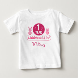 T-Shirt für das erste Geburtstagsmädchen Pink Part