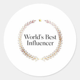 T-Shirt für den besten Influencer der Welt, lustig Runder Aufkleber
