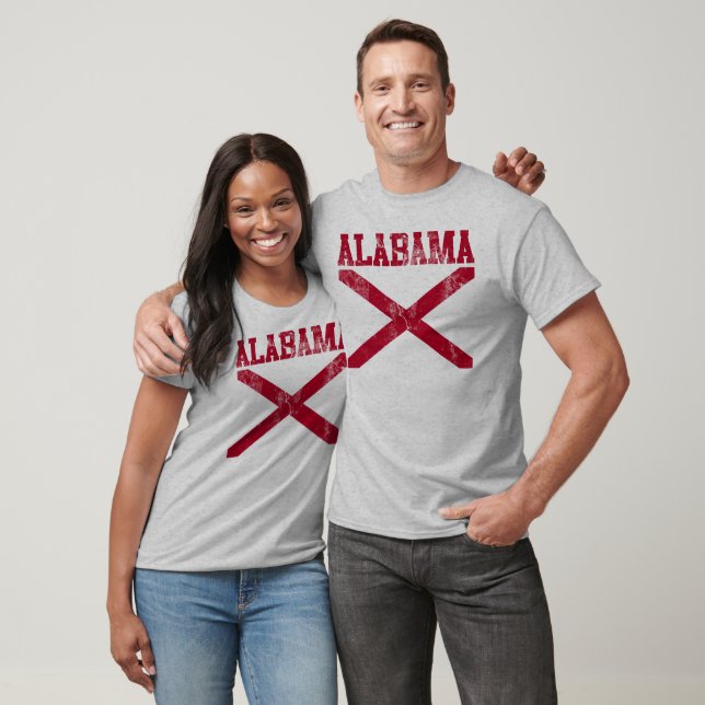 T - Shirt für die Alabama-Staatsflagge (gekürzt) (Unisex)