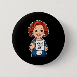 T-Shirt für die coolste Tante, lustiges Geschenk f Button