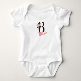 T - Shirt für die florale Monogramm-Girl
