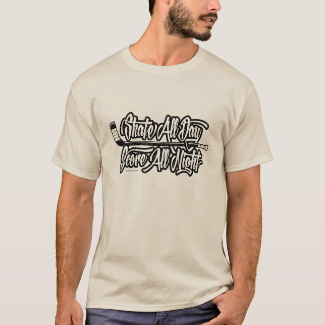 T - Shirt für die ganze Nacht (Hockey) (Vorderseite)
