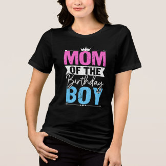 T-Shirt für die Mutter des Geburtstagsjungen | Geb Tri-Blend Shirt