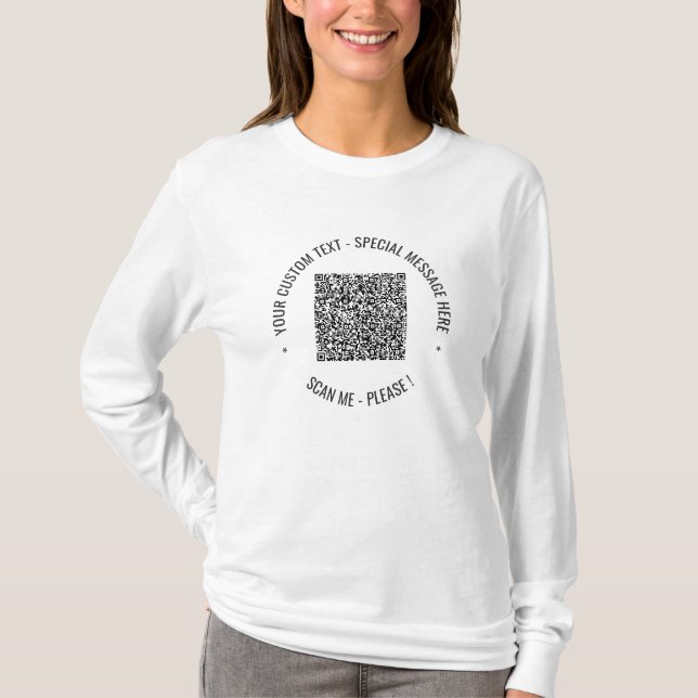 T - Shirt für die QR-Codeprüfung Info Benutzerdefi (Vorderseite)