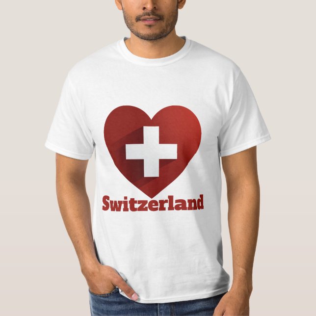 T - Shirt für die Schweizer Herzenflagge (Vorderseite)