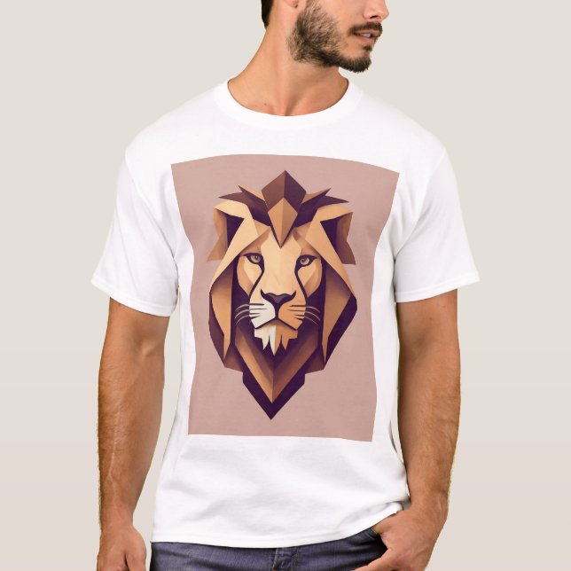T - Shirt für dynamisch geometrische Löwenlogos" (Vorderseite)