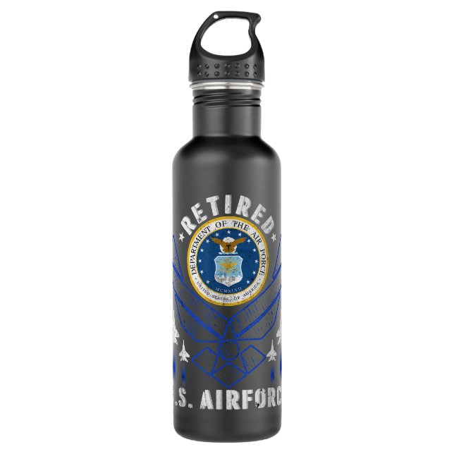 T-Shirt für ein Geschenk an die US-Luftwaffe Edelstahlflasche (Vorderseite)