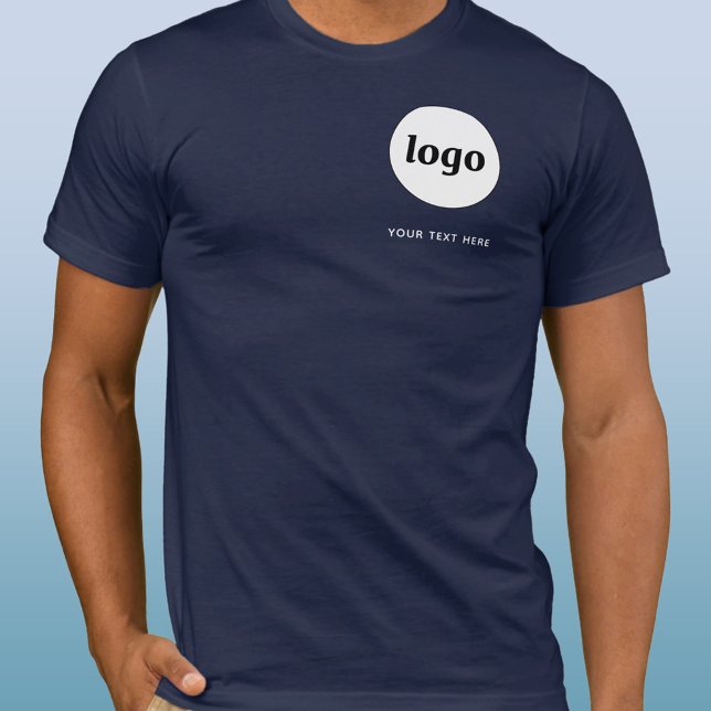 T - Shirt für einfache Logos und Textdateien (Simple logo with custom text business branding promotional t-shirt)
