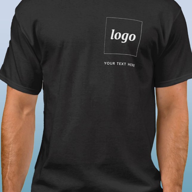 T - Shirt für einfache Logos und Textdateien (Simple logo with custom text business branding promotional t-shirt)