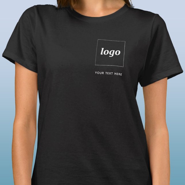 T - Shirt für einfache Logos und Textdateien (Simple logo with custom text business branding promotional t-shirt)