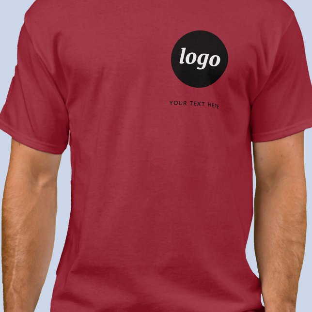 T - Shirt für einfache Logos und Textdateien (Simple logo with custom text business branding promotional t-shirt)