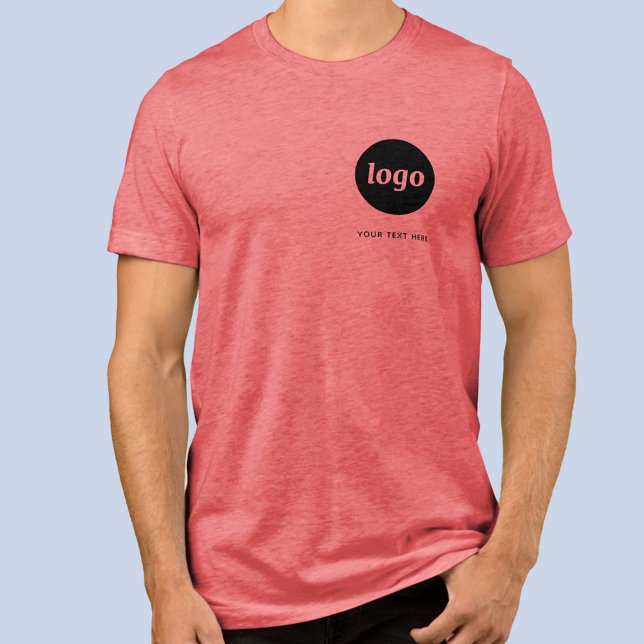 T - Shirt für einfache Logos und Textdateien (Simple logo with custom text business branding promotional t-shirt)