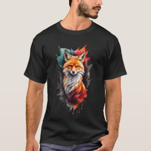 T - Shirt für farbenfrohe Fox Face-Logos