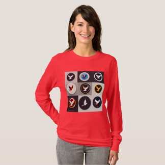 T - Shirt für Frauen mit farbigen Logos