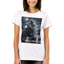 T-Shirt für Frauen mit Ghost Rider-Motorrad-Motiv 