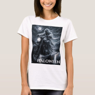 T-Shirt für Frauen mit Ghost Rider-Motorrad-Motiv 