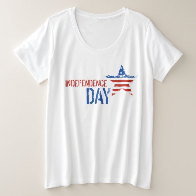 T - Shirt für Frauen mit Plus-Größe - 4. Juli (Design vorne)