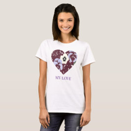 T-Shirt für Frauen, My Love Edition – Lila Herz