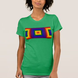 T - Shirt für geometrische Regenbogenquadrate