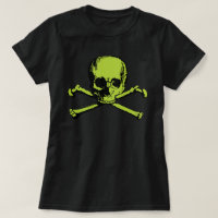 T - Shirt für grünen Schädel und Kreuzknochen