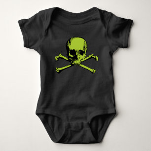T - Shirt für grünen Schädel und Kreuzknochen