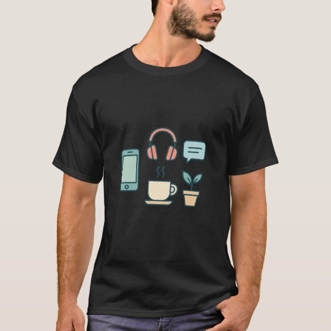 T - Shirt für Kaffee und Arbeit (Vorderseite)