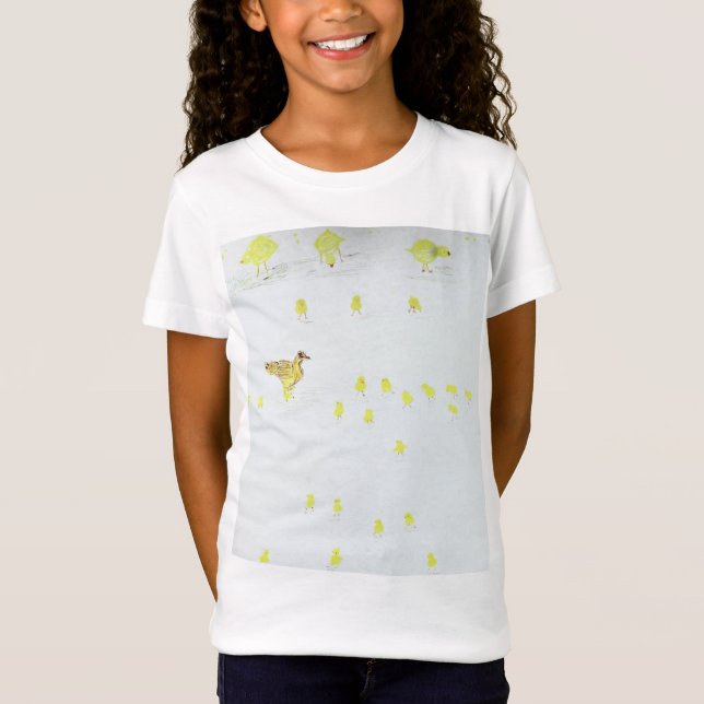 T - Shirt für Kinder, Baby Chicks Design. (Vorderseite)