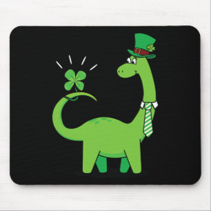T-Shirt für Kinder mit Dinosaurier und Shamrock zu Mousepad