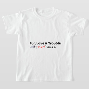 T-Shirt für Kinder mit Fell, Liebe und Ärger für H
