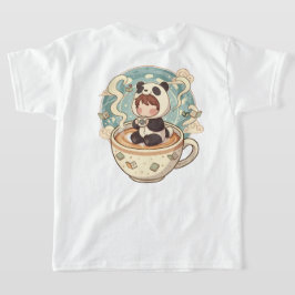 T-Shirt für Kinder mit Spielpanda-Kaffee-Motiv