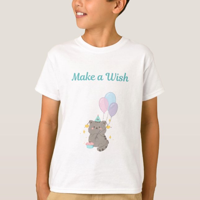 T-Shirt für Kindergeburtstag 'Make a Wish' (Vorderseite)