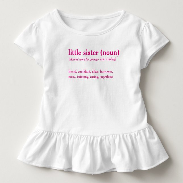 T - Shirt für kleine Schwesterwörterbücher (Vorderseite)