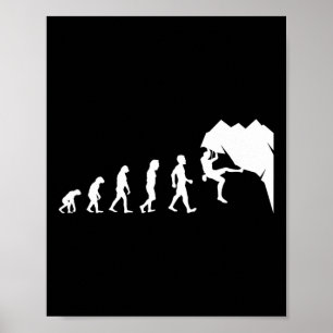 T-Shirt für Kletterer mit lustiger Evolution für K Poster