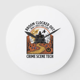 T-Shirt für Kriminaltechniker Lustiges Halloween-G Große Wanduhr