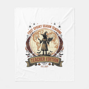 T-Shirt für Lehrer Halloween für erste spooky Jahr Fleecedecke