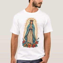 T-Shirt für Männer mit Bild der Jungfrau von Guada