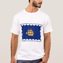 T-Shirt für Männer mit Flagge von Québec City, Kan