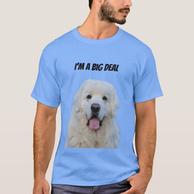T - Shirt für Männer mit großem weißen Hund (Vorderseite)
