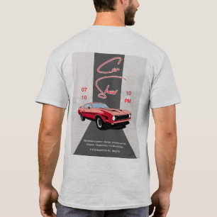 T-Shirt für Männer Rotes Muscle-Car-Show Grafik-T-