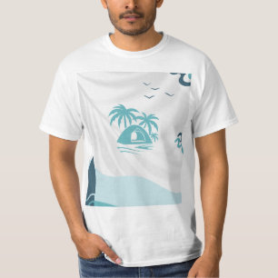 T-Shirt für Männer Strand Meer Farbe