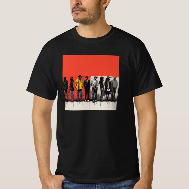 T-Shirt für männliche Basquiat-Inspirierte Kunst (Vorderseite)