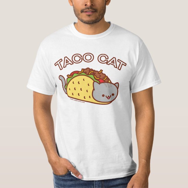 T - Shirt für männliche Katzen - "TACO CAT" - El C (Vorderseite)
