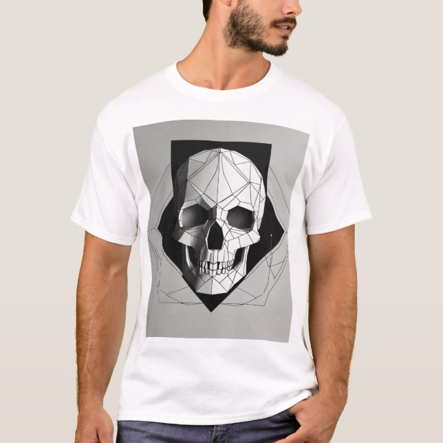 T-Shirt für Minimalistisch geometrische Schädel -  (Vorderseite)